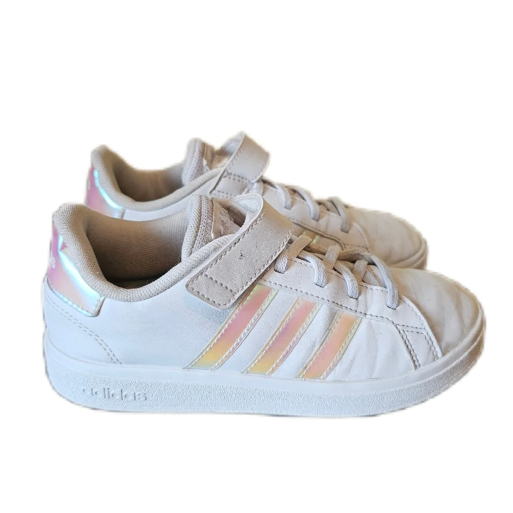 adidas kids girls tennis shoes Grand Court 2.0 Elastic Lace Sneaker size 3 - Picture 2 of 10